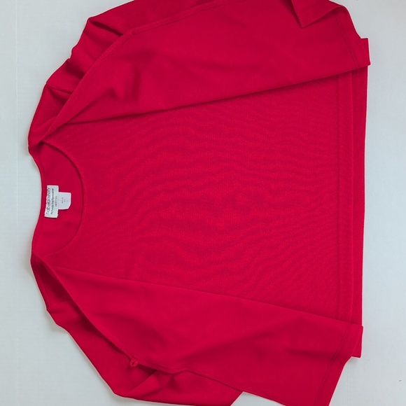 Vtg. Haberdashery by Leslie Fay Sportswear Mock Two-Piece Cardigan LP Red - Picture 6 of 15